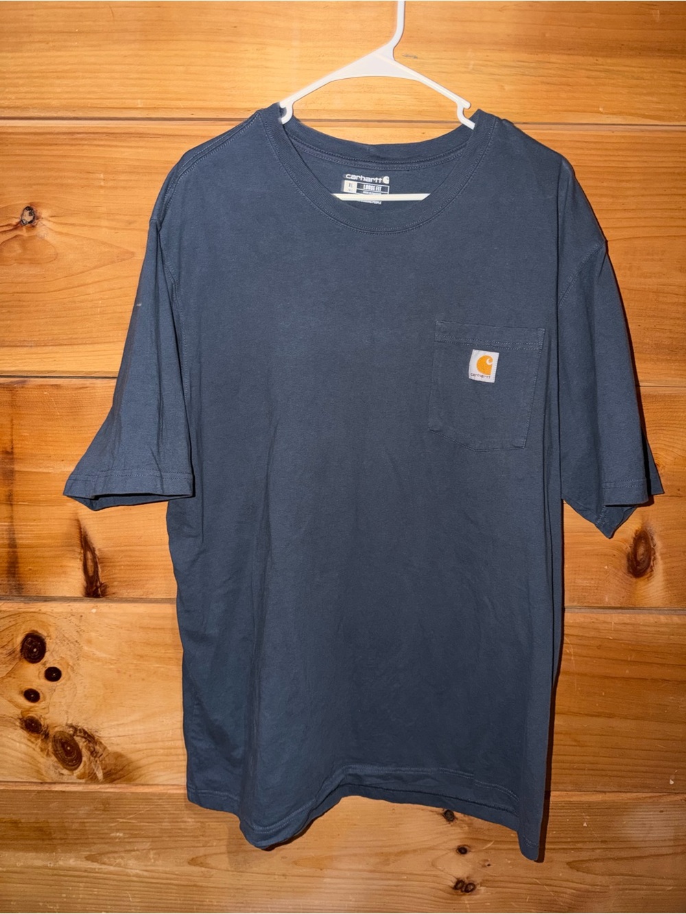 Carhartt Men's Short-Sleeve Pocket Tee in Navy Blue